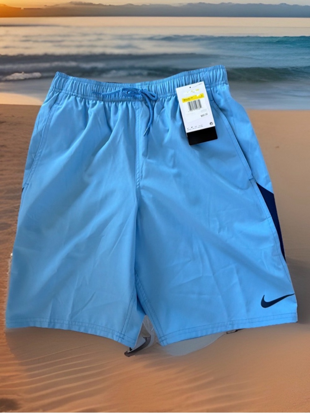Nike Men’s Size S Contend Volley 9” Swimsuit Trunks. Blue. Brief-Lined. NWT.